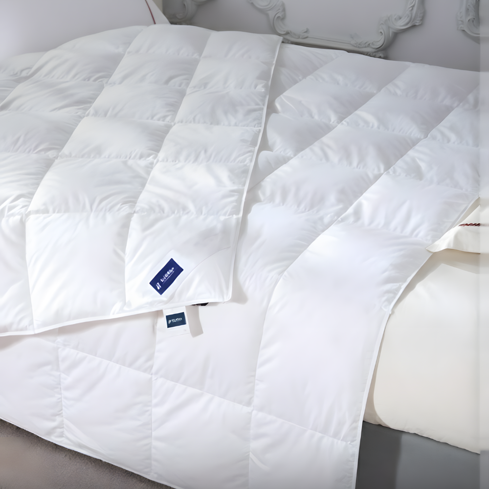 duvet with ilinen labeling